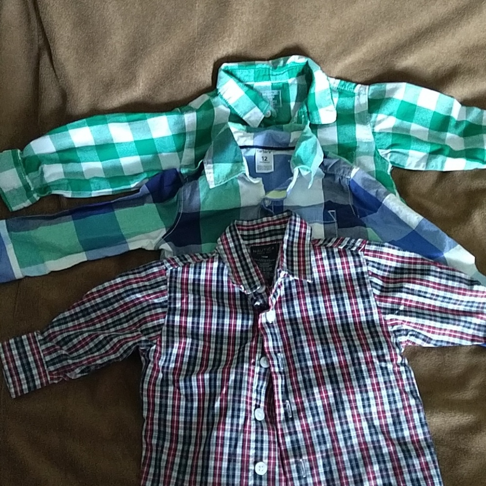 Three long sleeve button up dress shirts